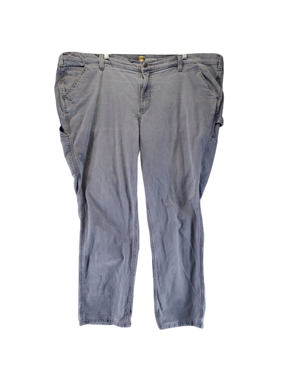 Carhartt Pants Womens 24W Gray Original Fit Cargo Workwear Cotton Blend *Read*